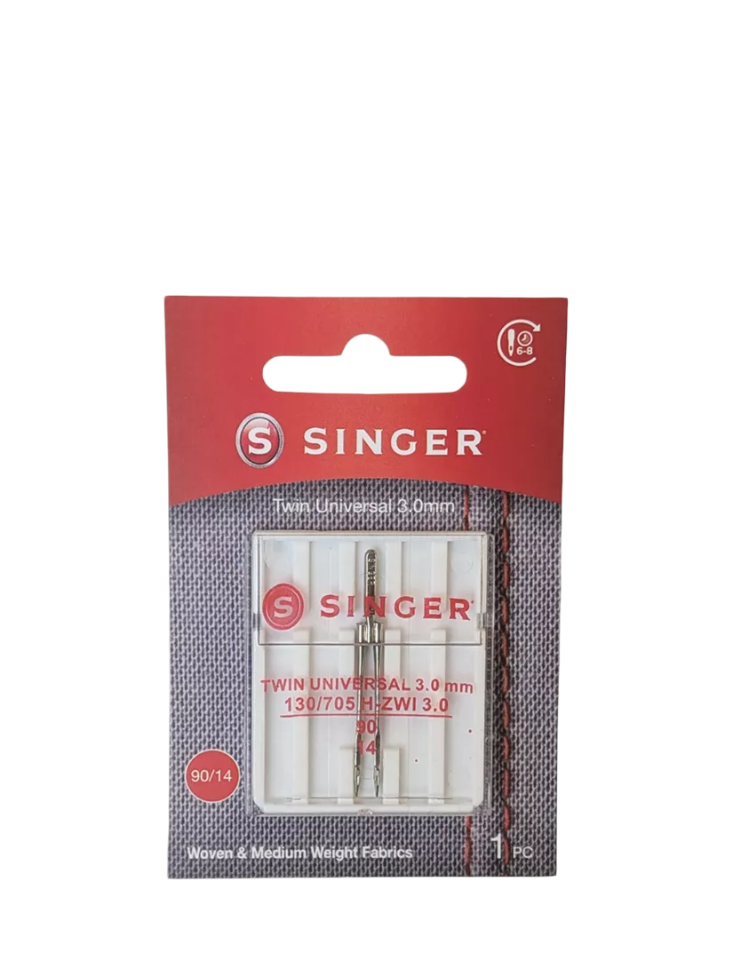 Singer twin universal 3mm sewing machine needle (British brand)