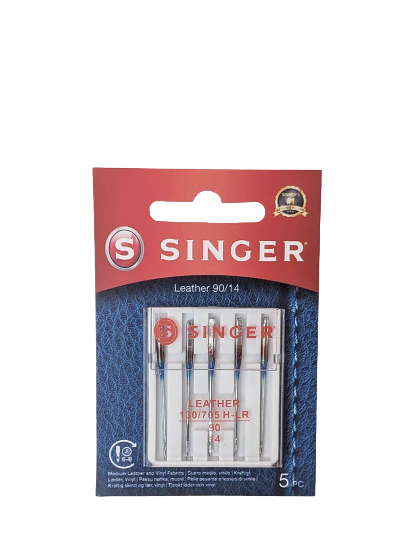 Singer sewing machine needles leather 90/14 pack of 5, UK version