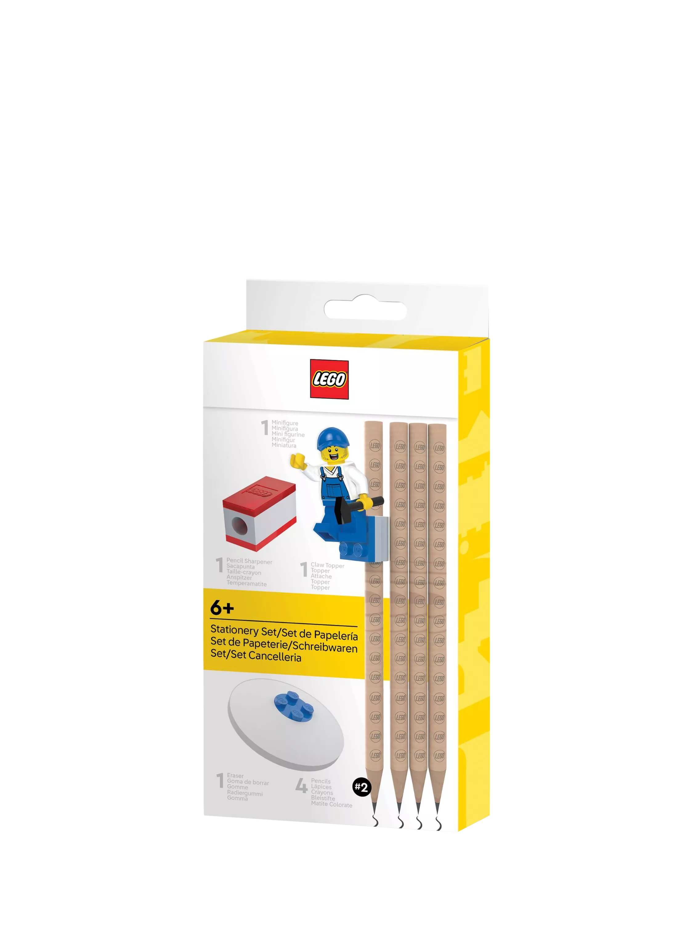 LEGO stationery pencil set with minifigure multicolour (British brand)