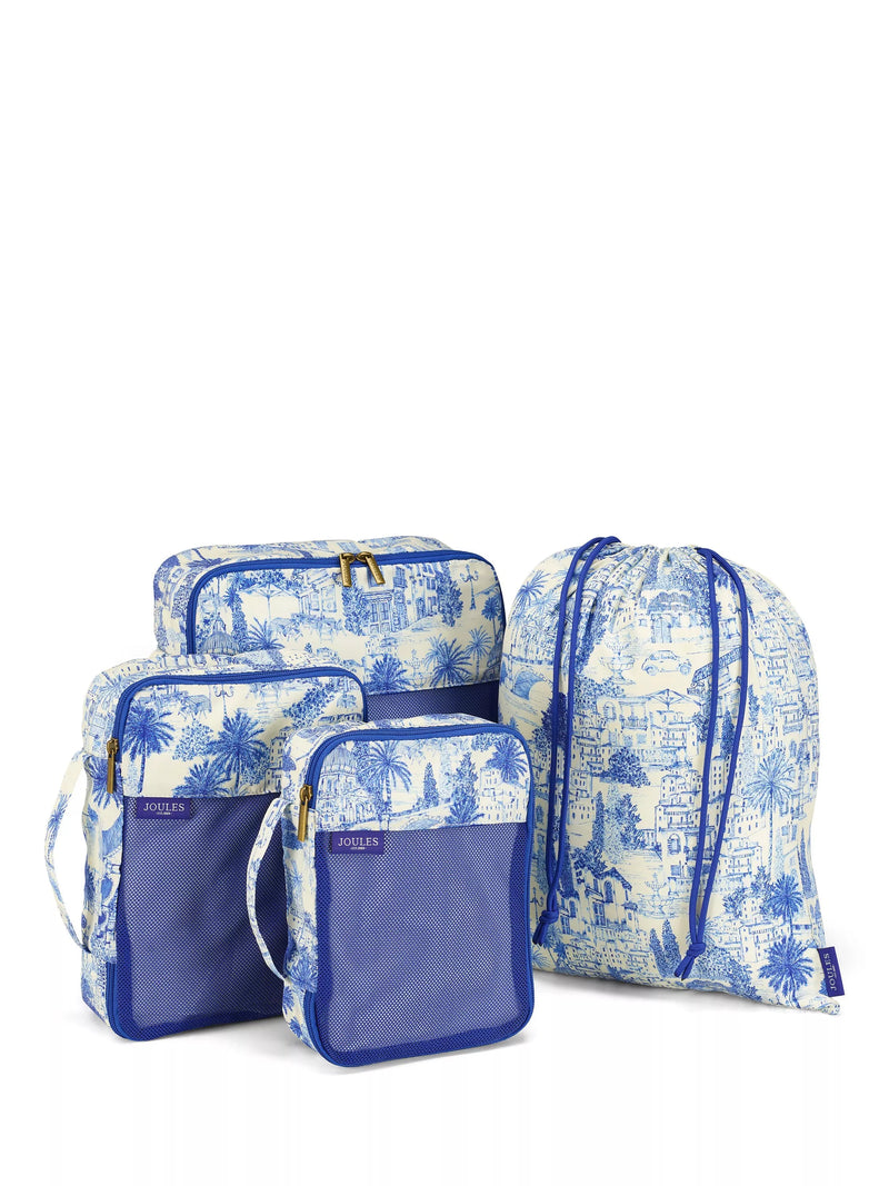 Joules packing cube set blue multi pack of 4 - British product