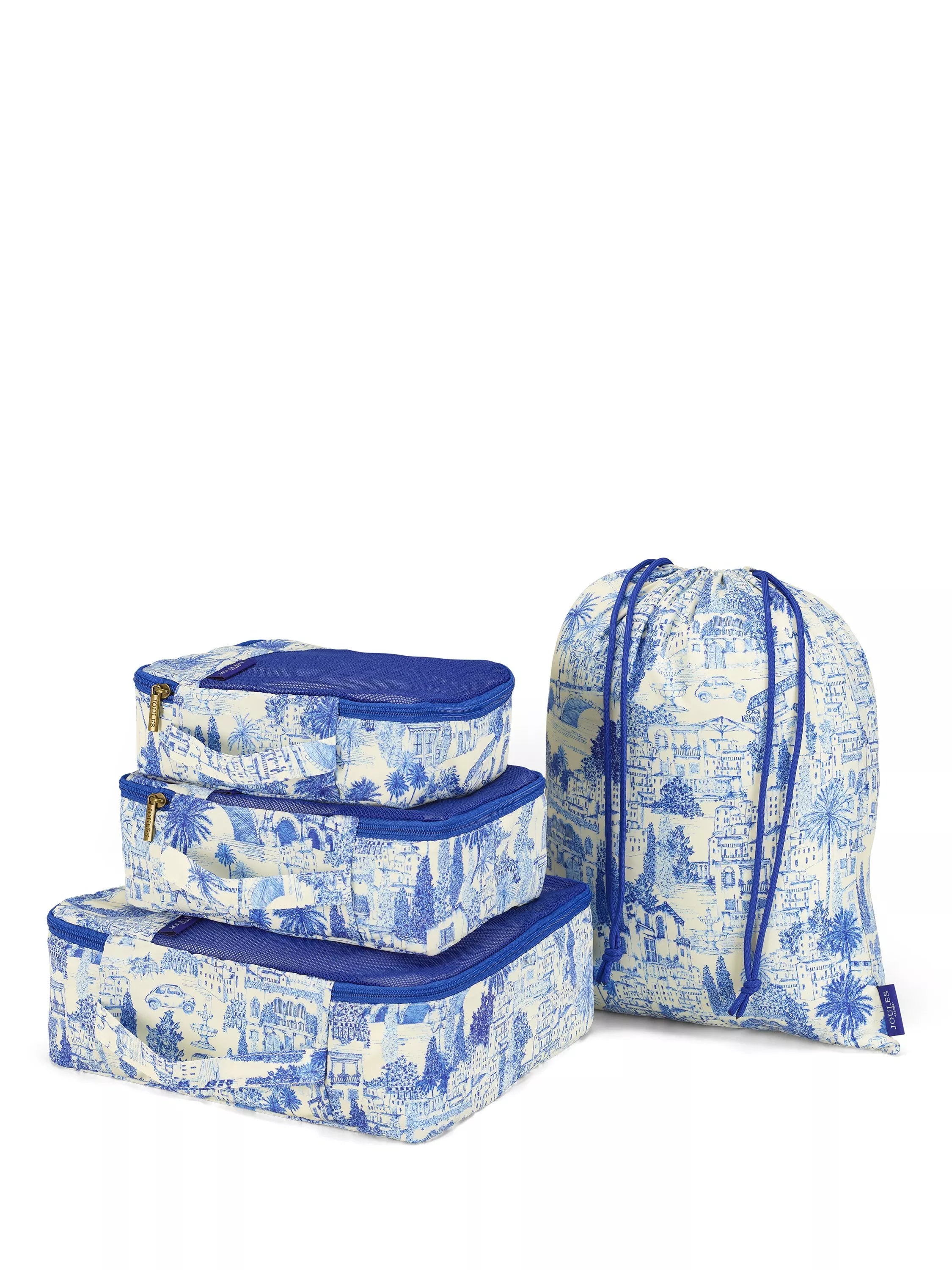 Joules packing cube set blue multi pack of 4 - British product