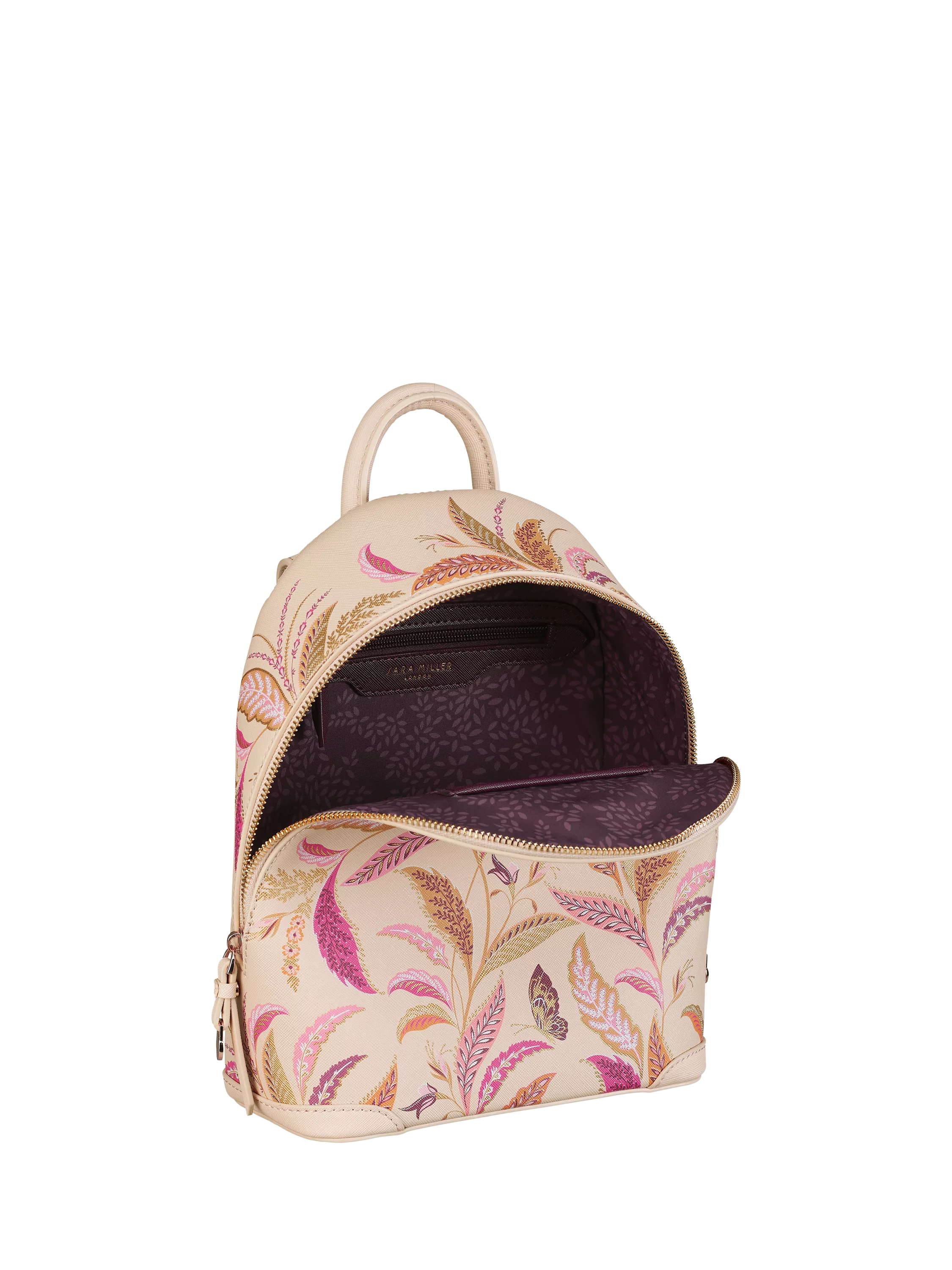 Sara Miller Fern Garden mini backpack with gold foil print - British product