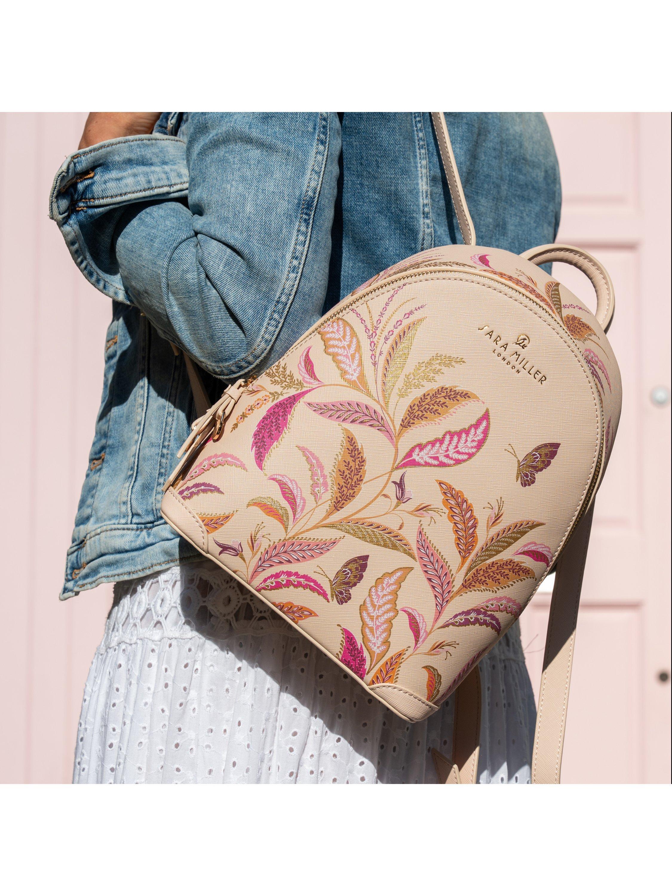 Sara Miller Fern Garden mini backpack with gold foil print - British product