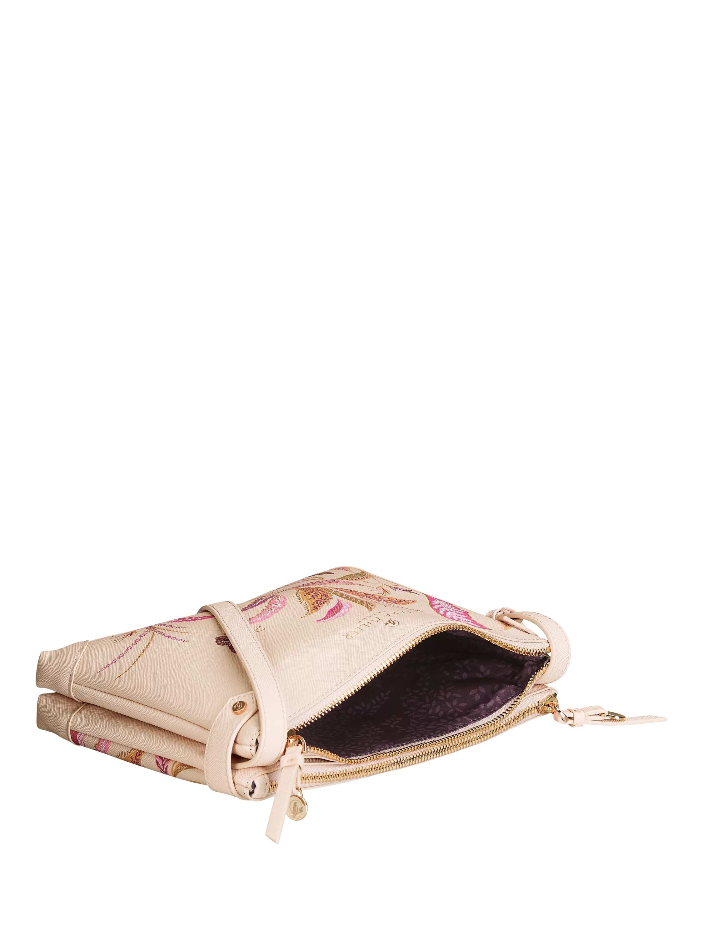 Sara Miller Fern Garden crossbody bag pink multi, imported from the UK