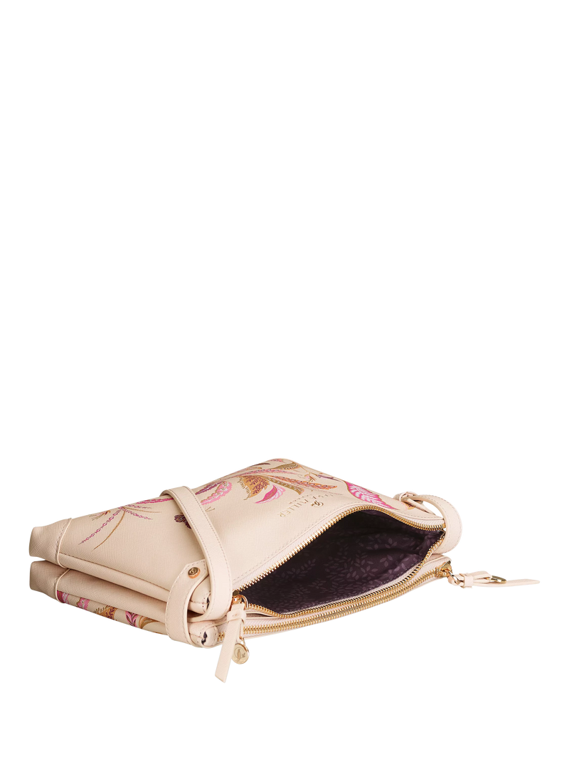 Sara Miller Fern Garden crossbody bag pink multi, imported from the UK