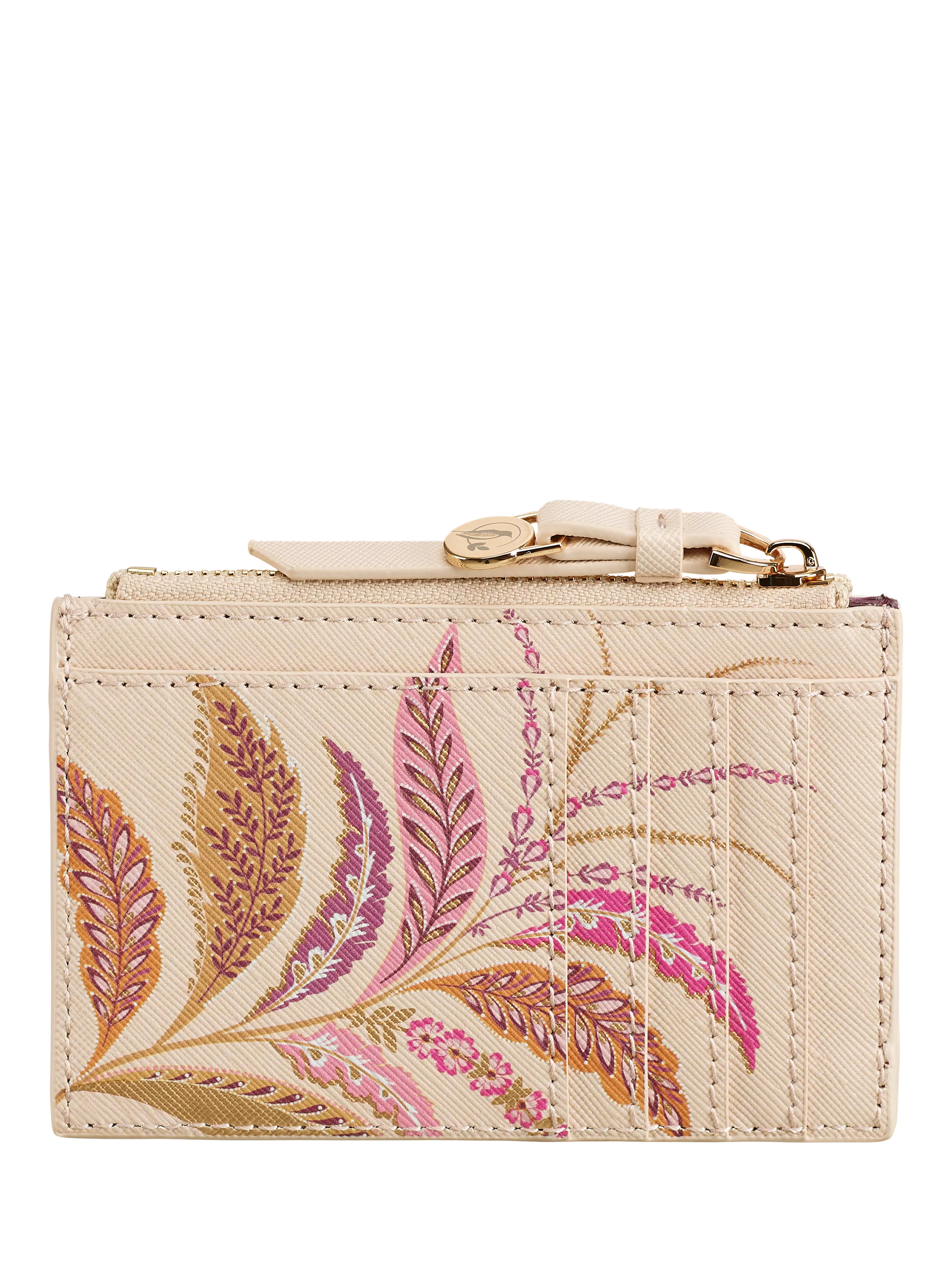 Sara Miller zipped credit card holder Pink Multi (British brand)