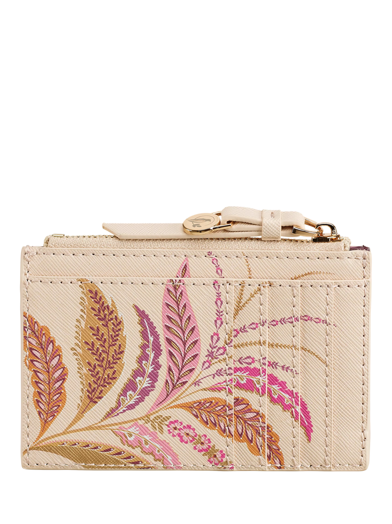 Sara Miller zipped credit card holder Pink Multi (British brand)