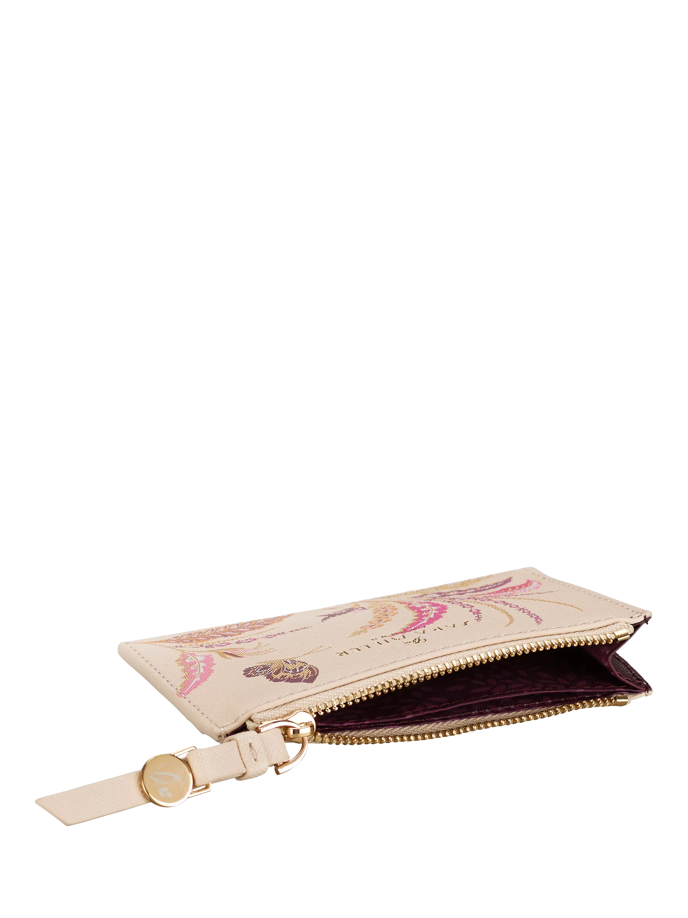 Sara Miller zipped credit card holder Pink Multi (British brand)
