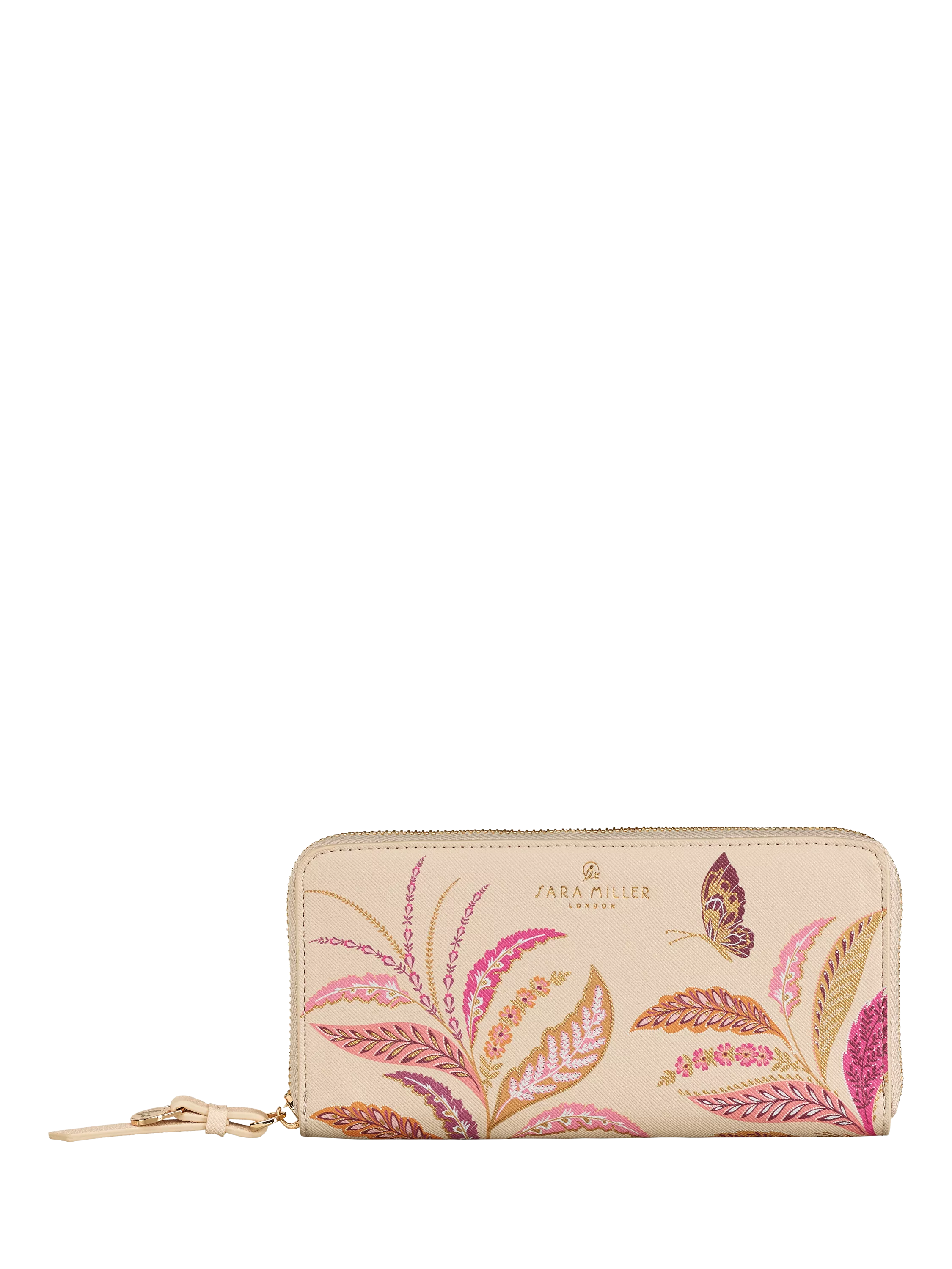 Sara Miller large zip-around purse pink multi design (British brand)