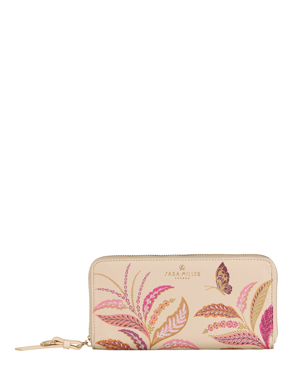 Sara Miller large zip-around purse pink multi design (British brand)