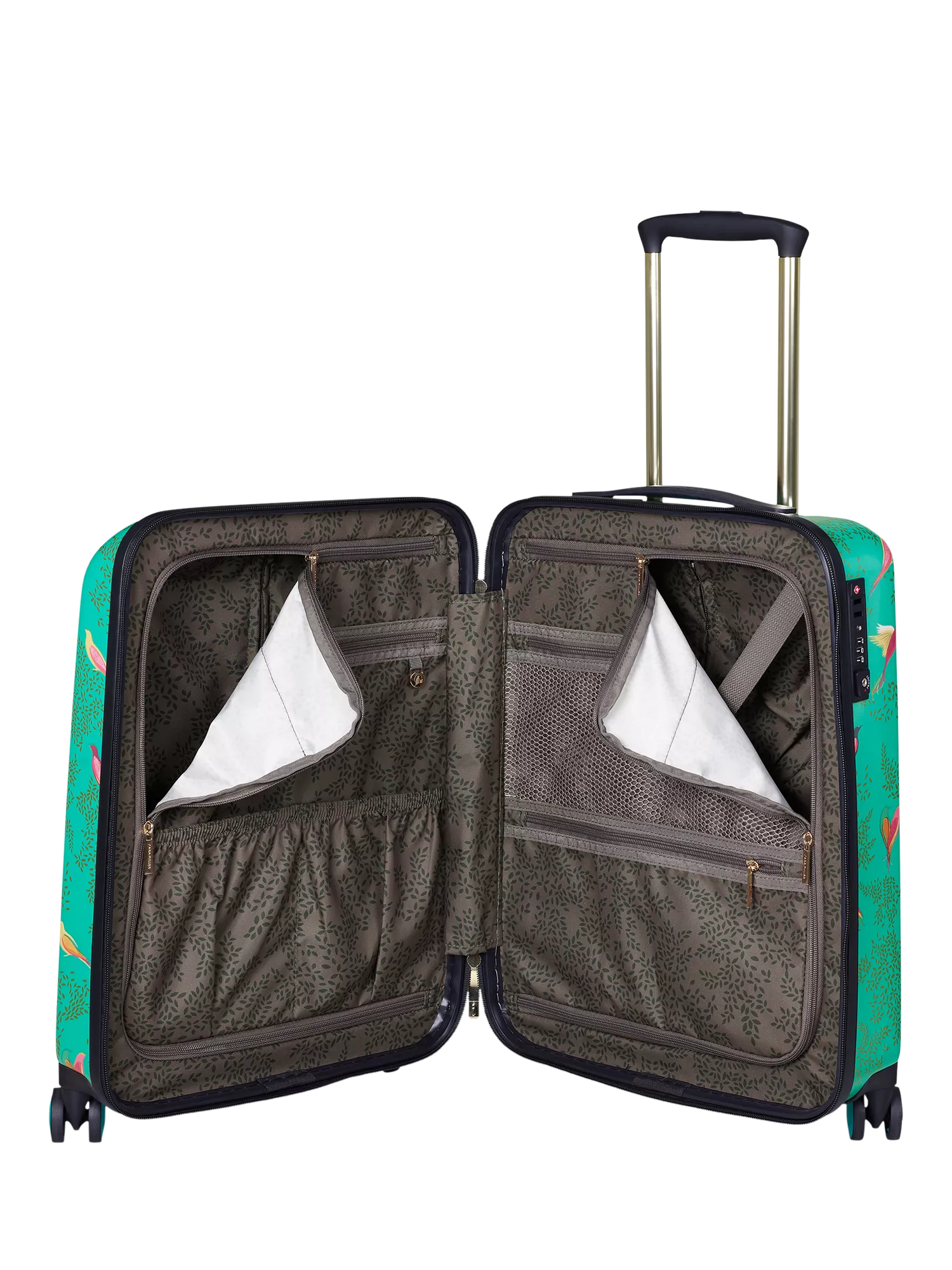 Sara Miller Chelsea 56cm cabin case green multi - British product
