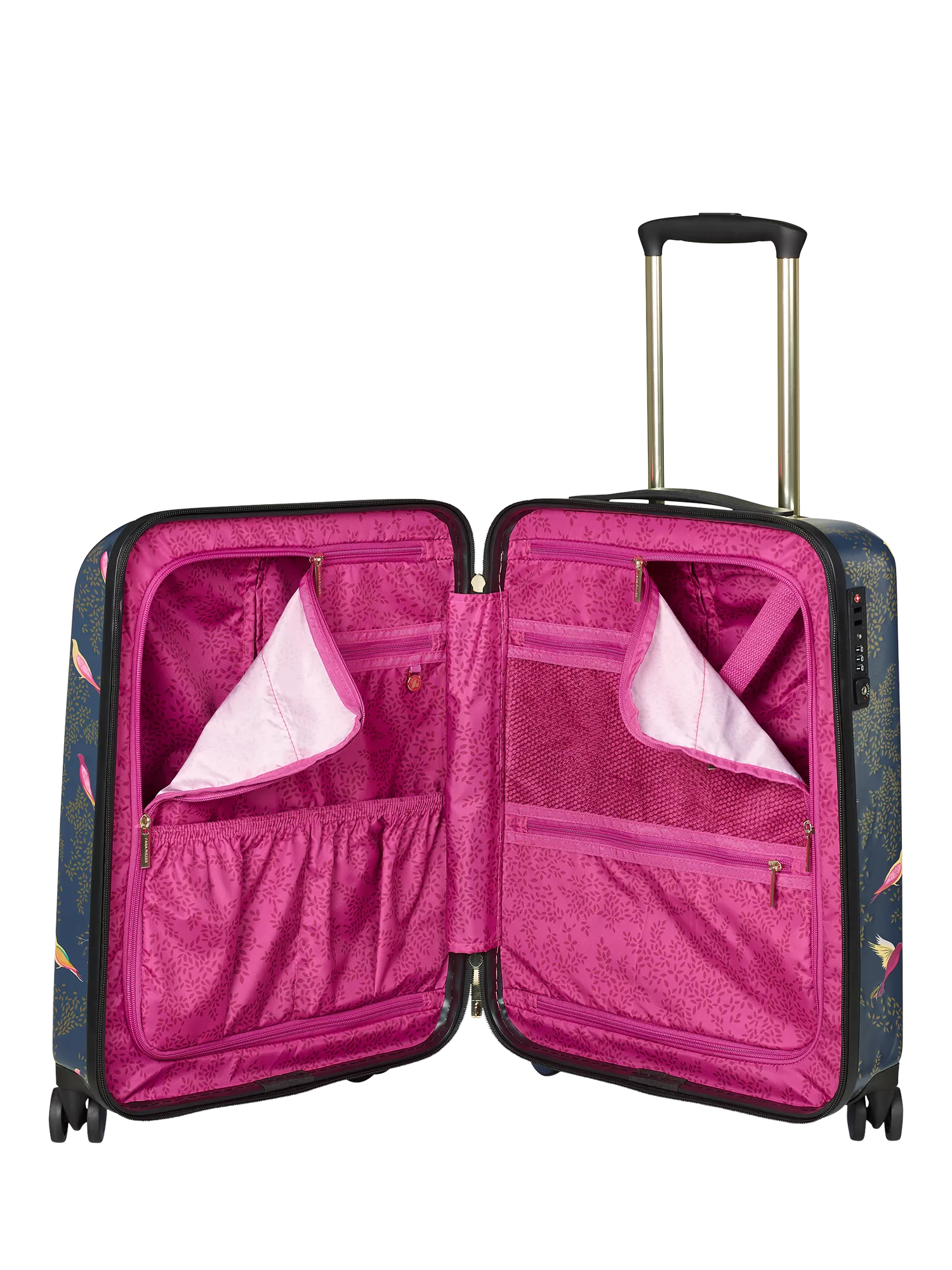 Sara Miller Chelsea cabin case 56cm blue multi, imported from the UK
