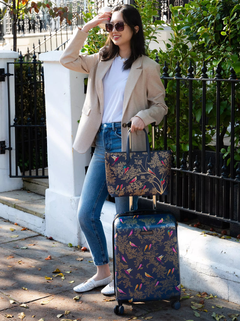 Sara Miller Chelsea cabin case 56cm blue multi, imported from the UK