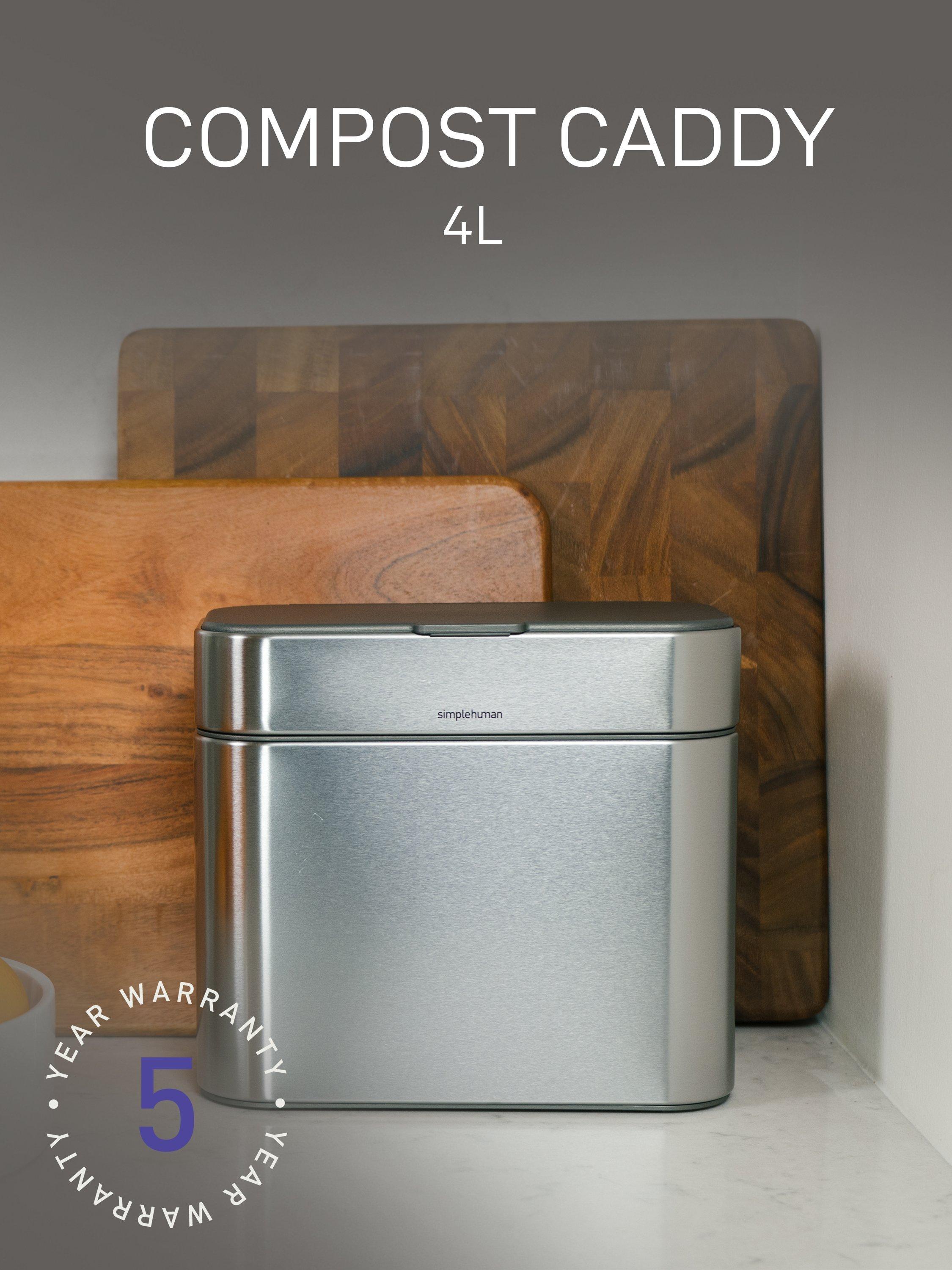 Simplehuman compost caddy stainless steel 4L (British brand)