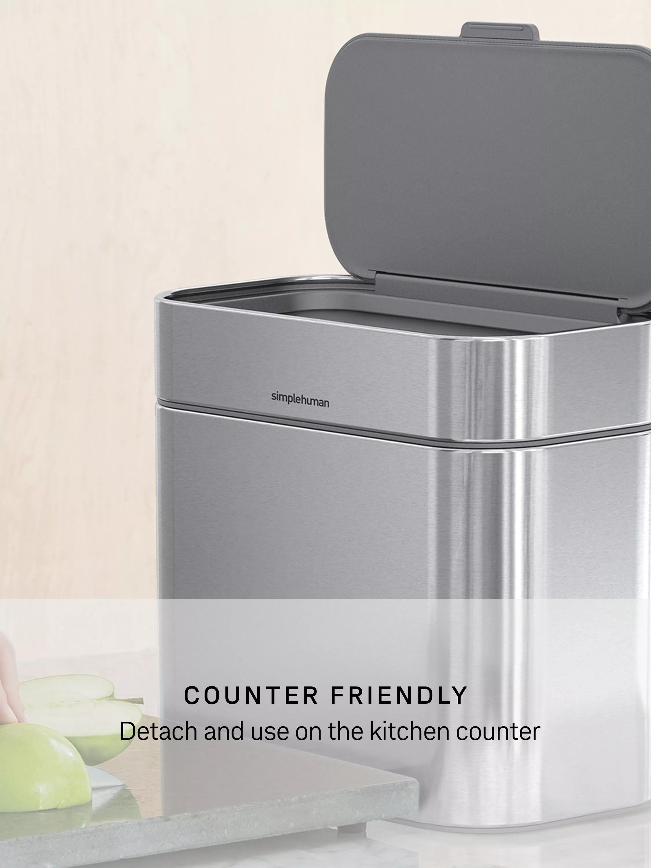 Simplehuman compost caddy stainless steel 4L (British brand)