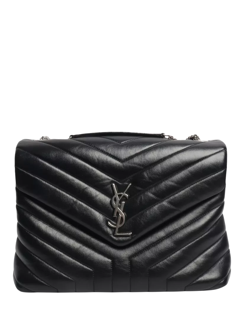 SAINT LAURENT Loulou quilted leather shoulder bag black (British brand)