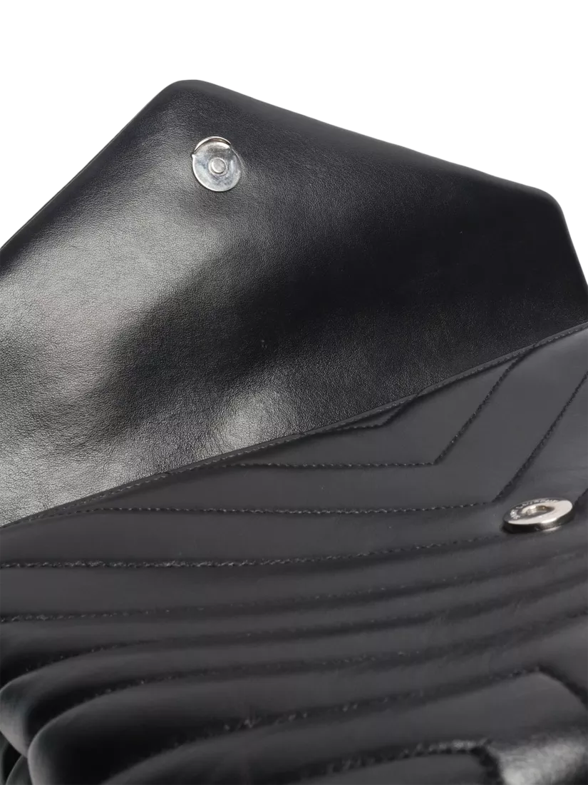 SAINT LAURENT Loulou quilted leather shoulder bag black (British brand)