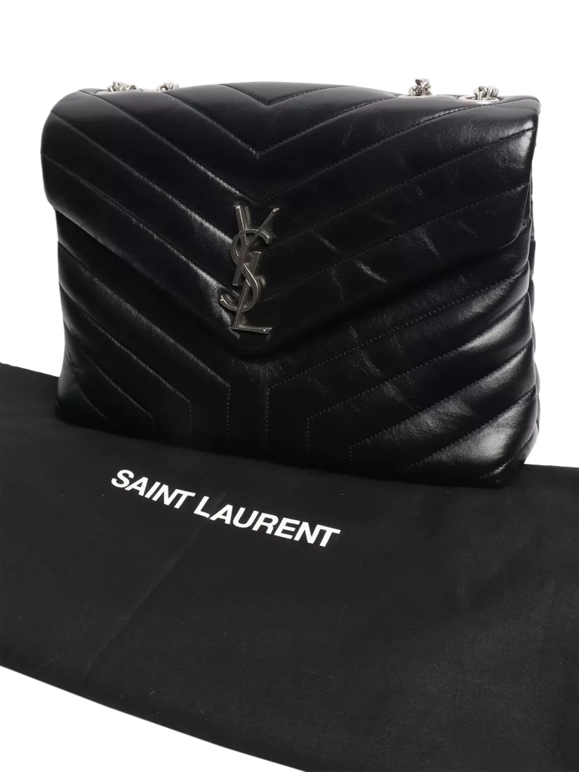 SAINT LAURENT Loulou quilted leather shoulder bag black (British brand)