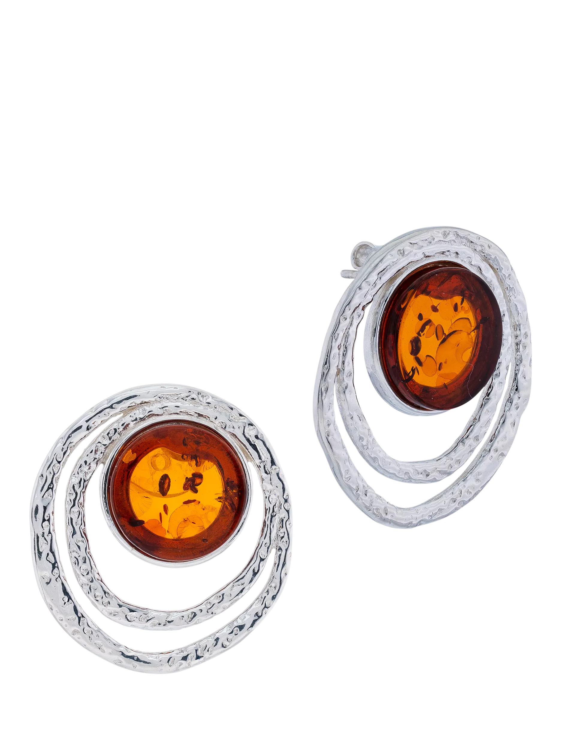 Be-Jewelled Baltic Amber stud earrings sterling silver, UK version