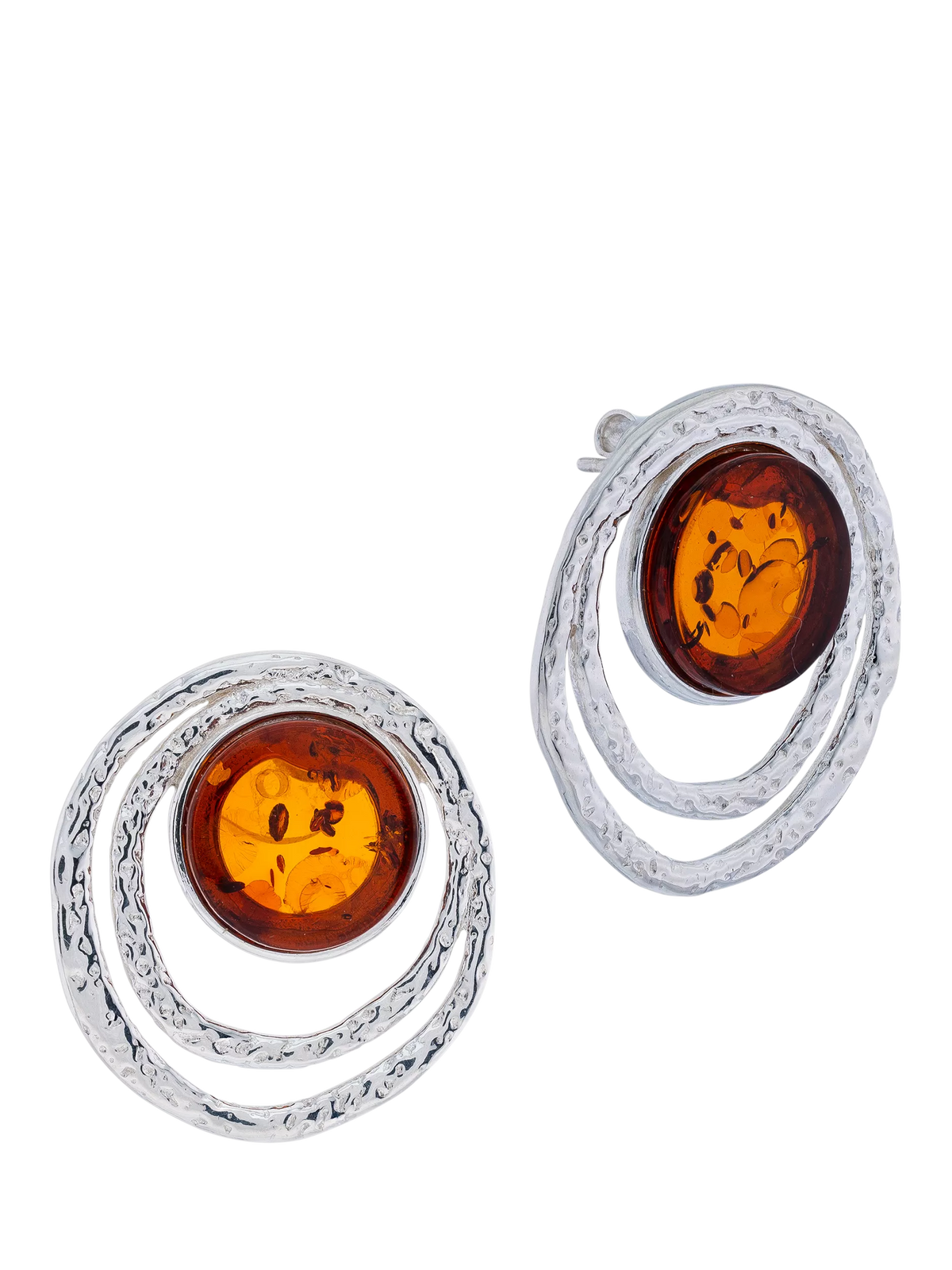 Be-Jewelled Baltic Amber stud earrings sterling silver, UK version