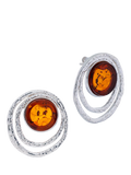 Be-Jewelled Baltic Amber stud earrings sterling silver, UK version