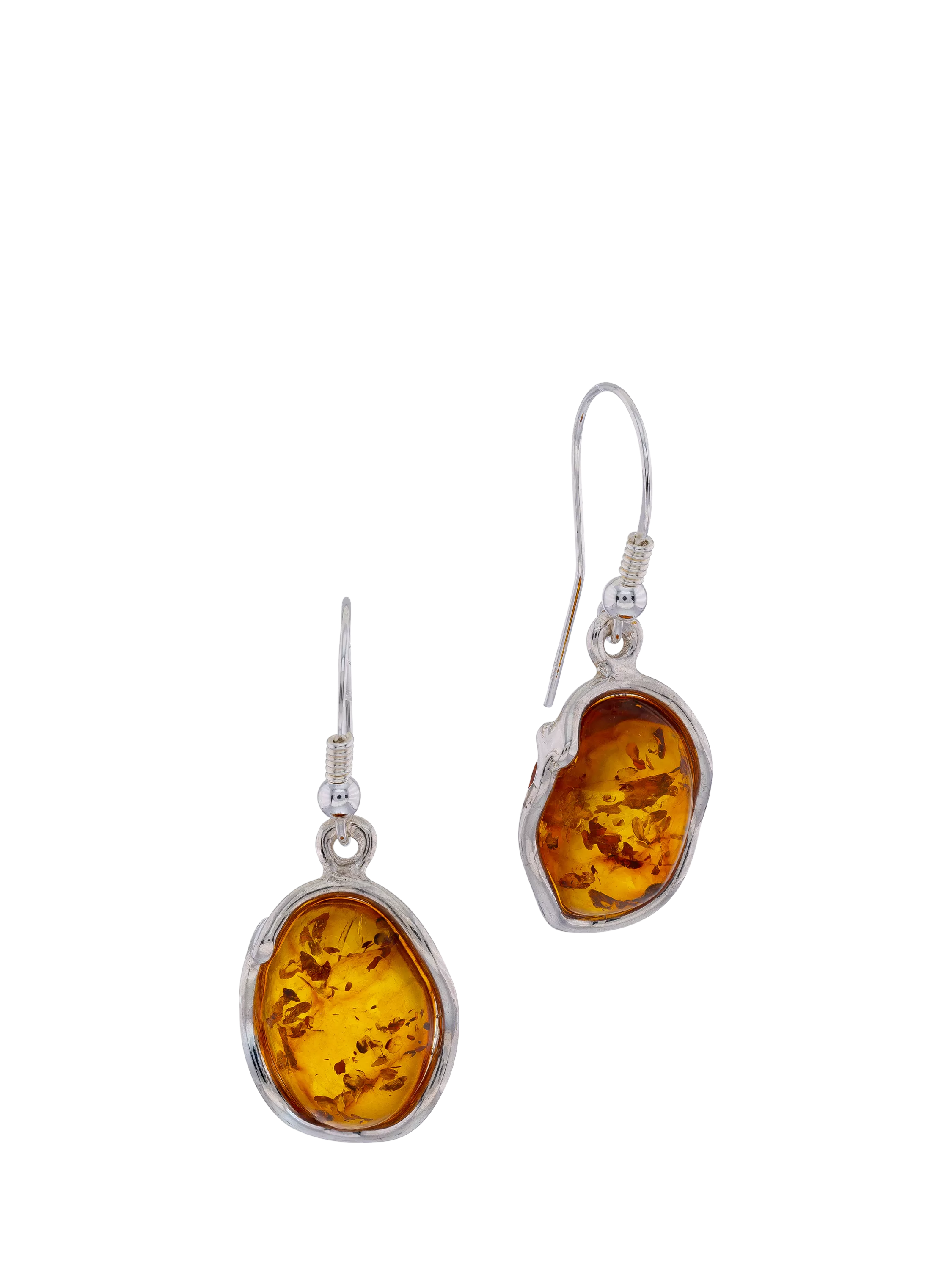 Be-Jewelled Baltic amber drop earrings sterling silver, imported from the UK