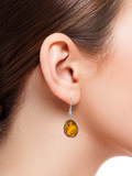 Be-Jewelled Baltic amber drop earrings sterling silver, imported from the UK