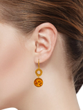 Be-Jewelled Baltic amber drop earrings gold cognac, UK version