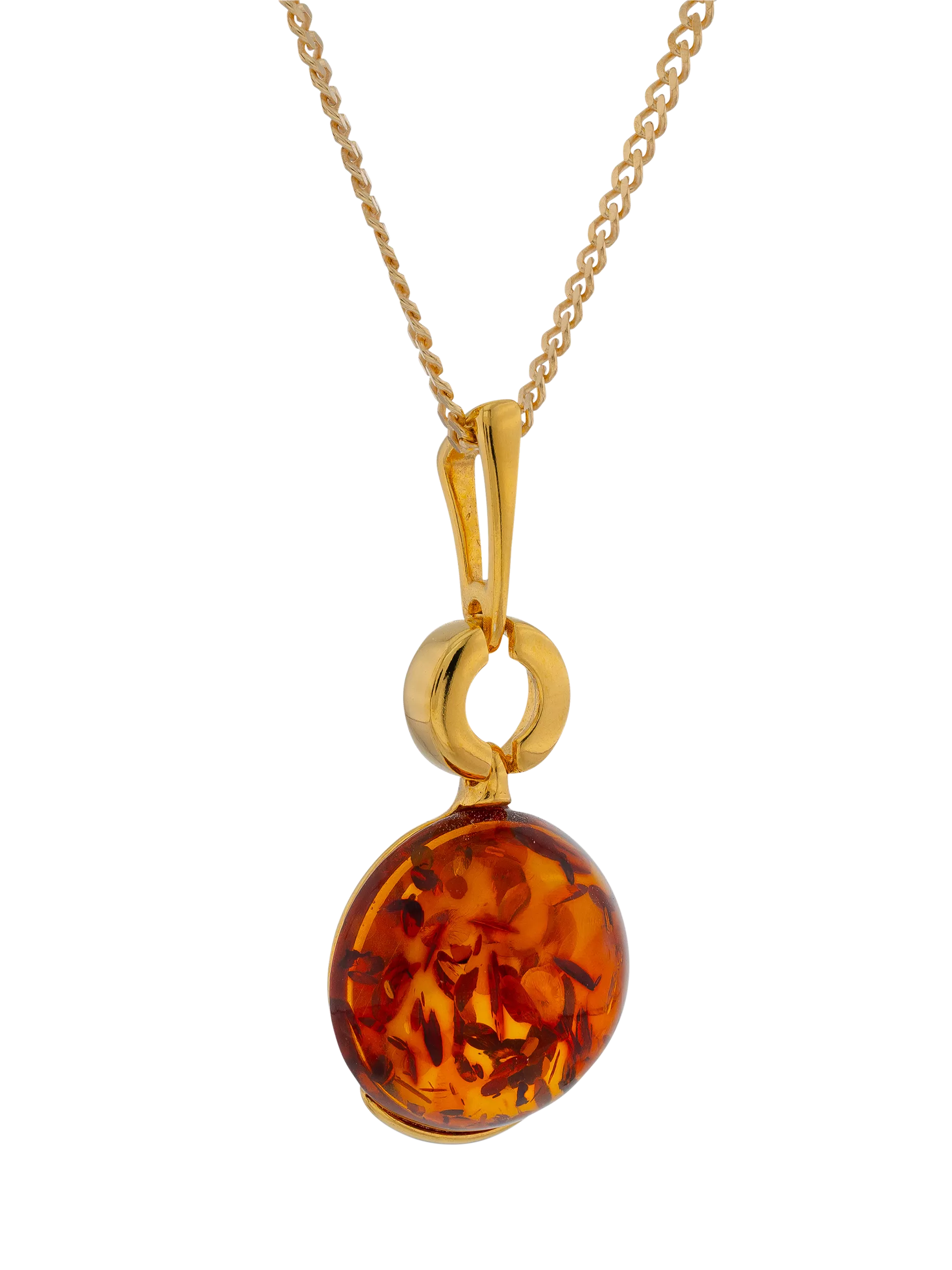 Be-Jewelled Baltic Cognac Amber pendant necklace - British product