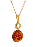 Be-Jewelled Baltic Cognac Amber pendant necklace - British product