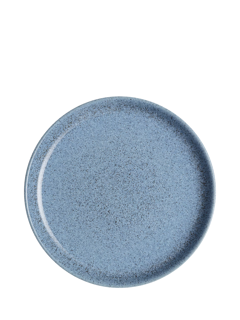 Denby Studio Blue Flint stoneware dinner plate 26cm, imported from the UK