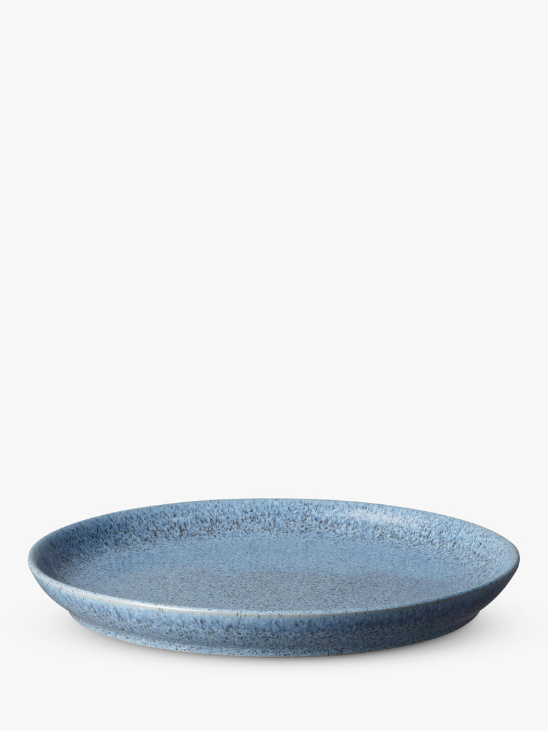 Denby Studio Blue Flint stoneware dinner plate 26cm, imported from the UK