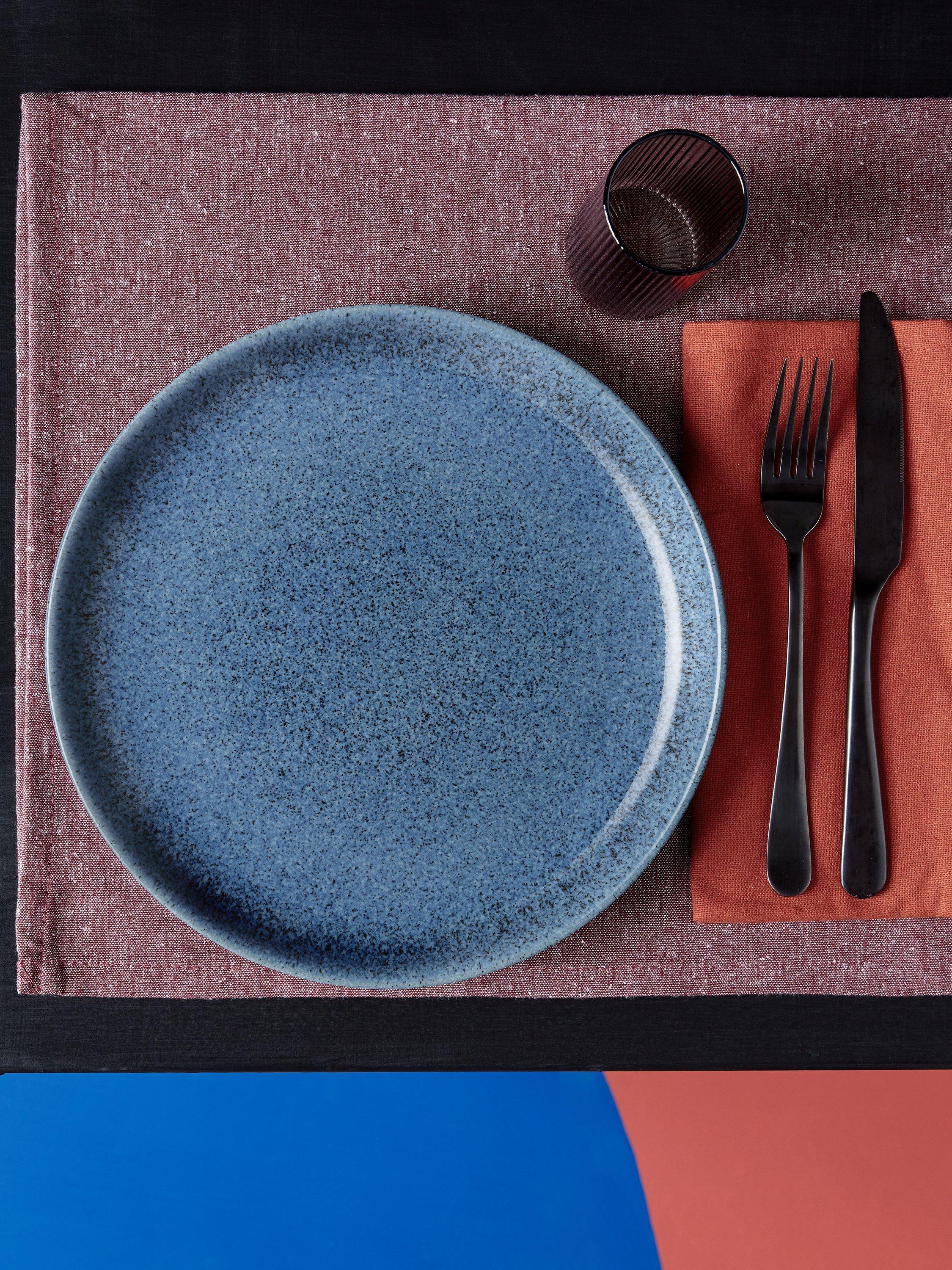 Denby Studio Blue Flint stoneware dinner plate 26cm, imported from the UK