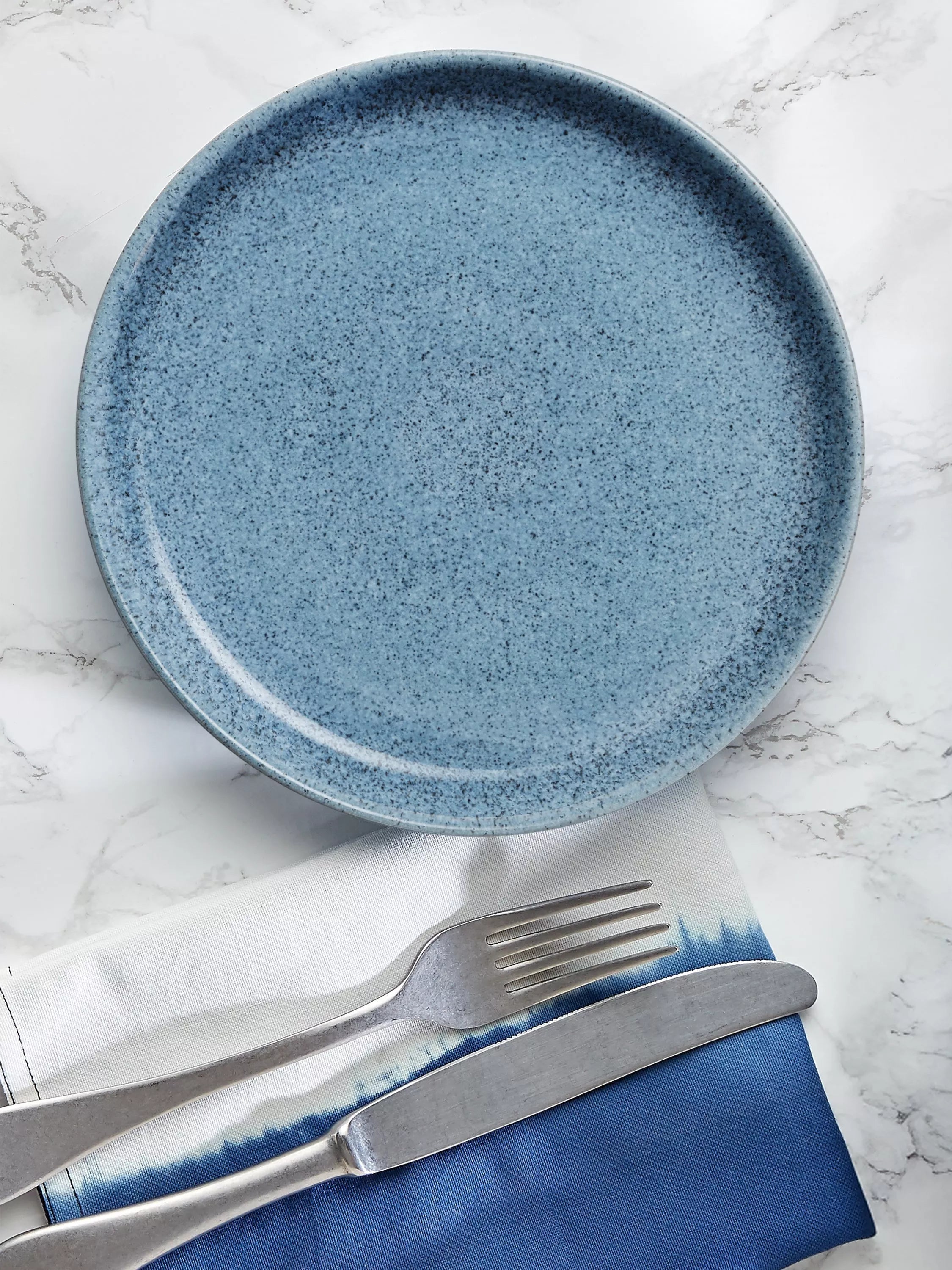 Denby studio blue flint stoneware plate 21cm, imported from the UK