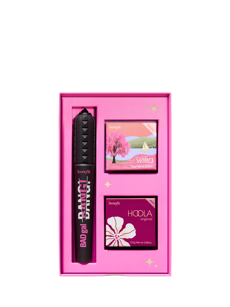 Benefit It's Glam Time makeup gift set with mascara, blush, bronzer - British product