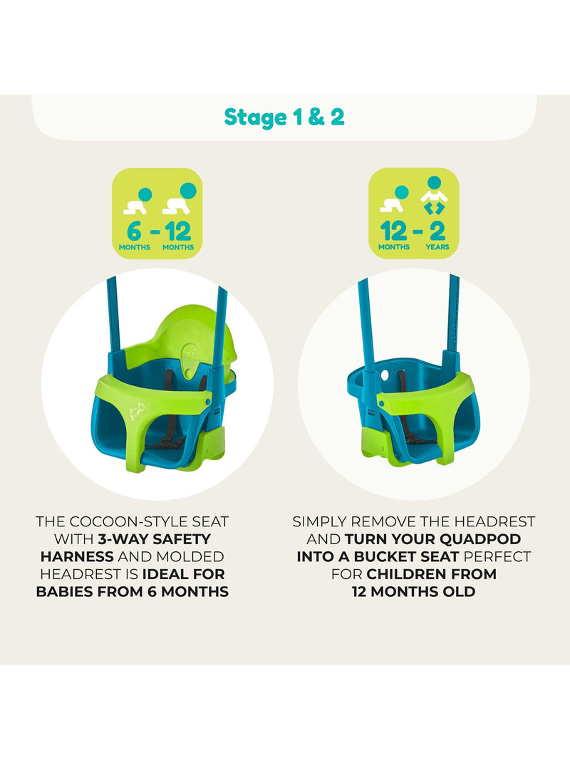 TP Toys Quadpod 4-in-1 baby swing seat, UK version