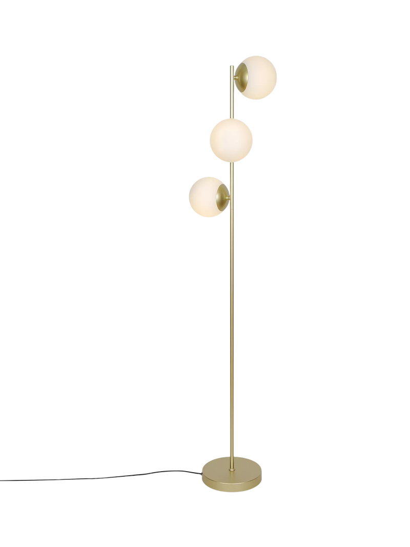 Nordlux Lilly floor lamp brass with opal glass shades (British brand)