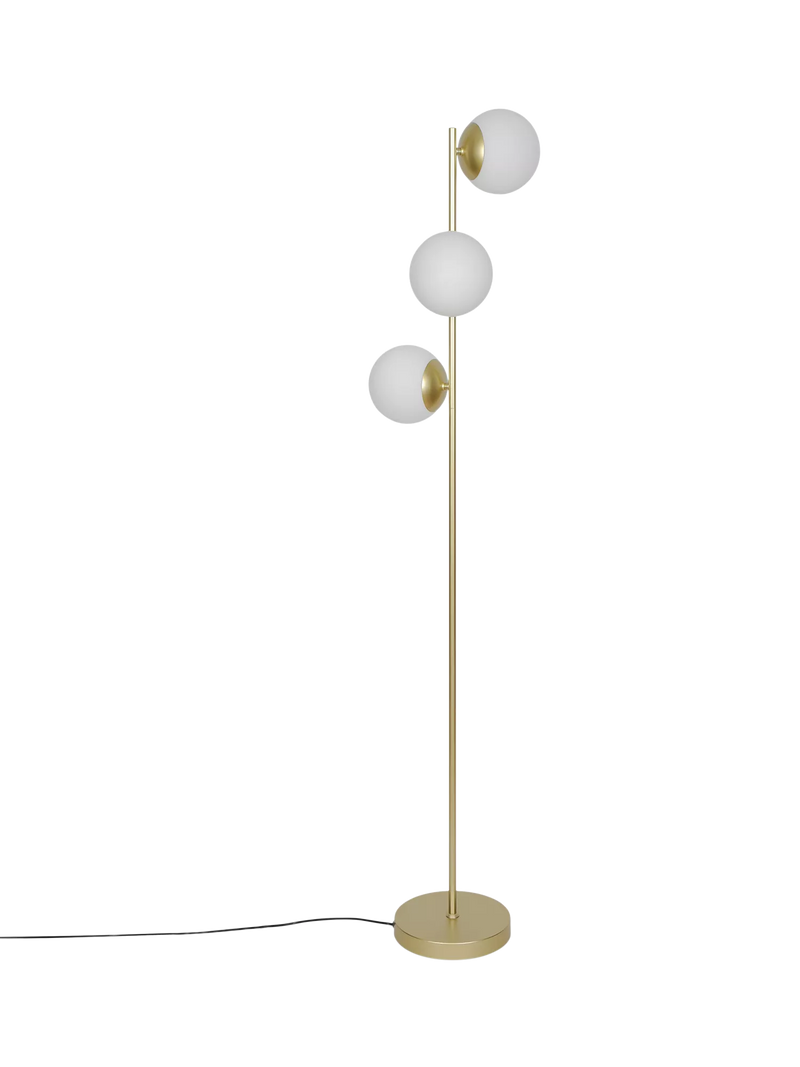 Nordlux Lilly floor lamp brass with opal glass shades (British brand)