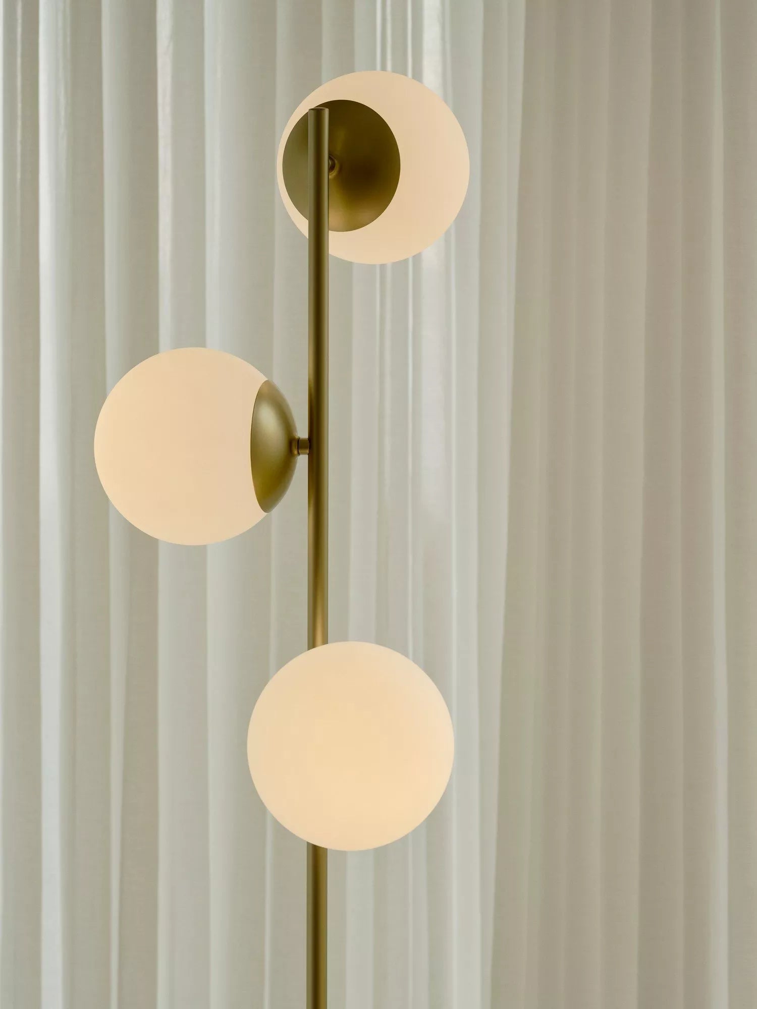 Nordlux Lilly floor lamp brass with opal glass shades (British brand)