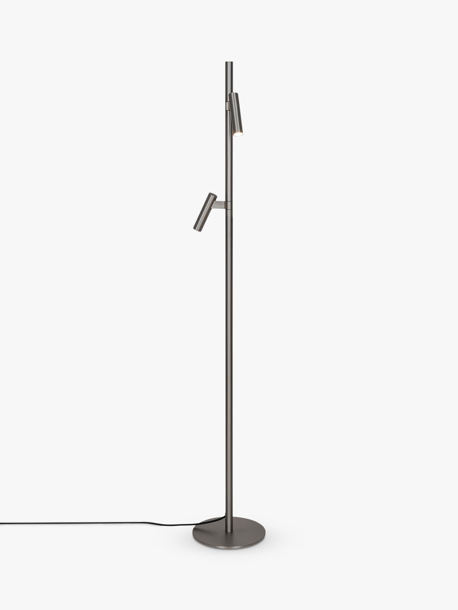Nordlux Makoto floor lamp satin chrome adjustable heads (British brand)
