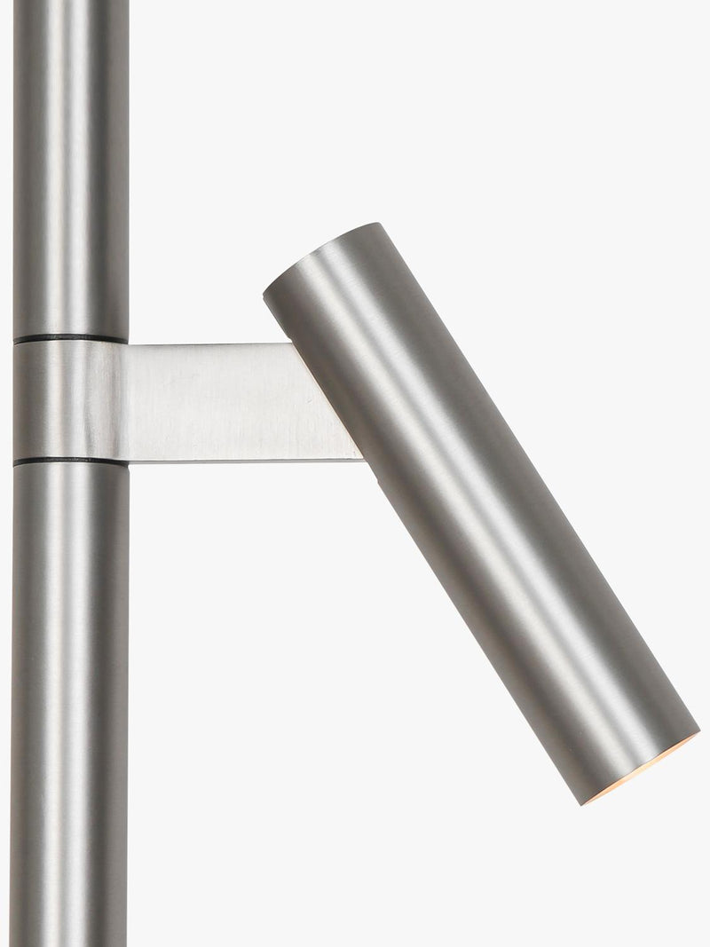 Nordlux Makoto floor lamp satin chrome adjustable heads (British brand)