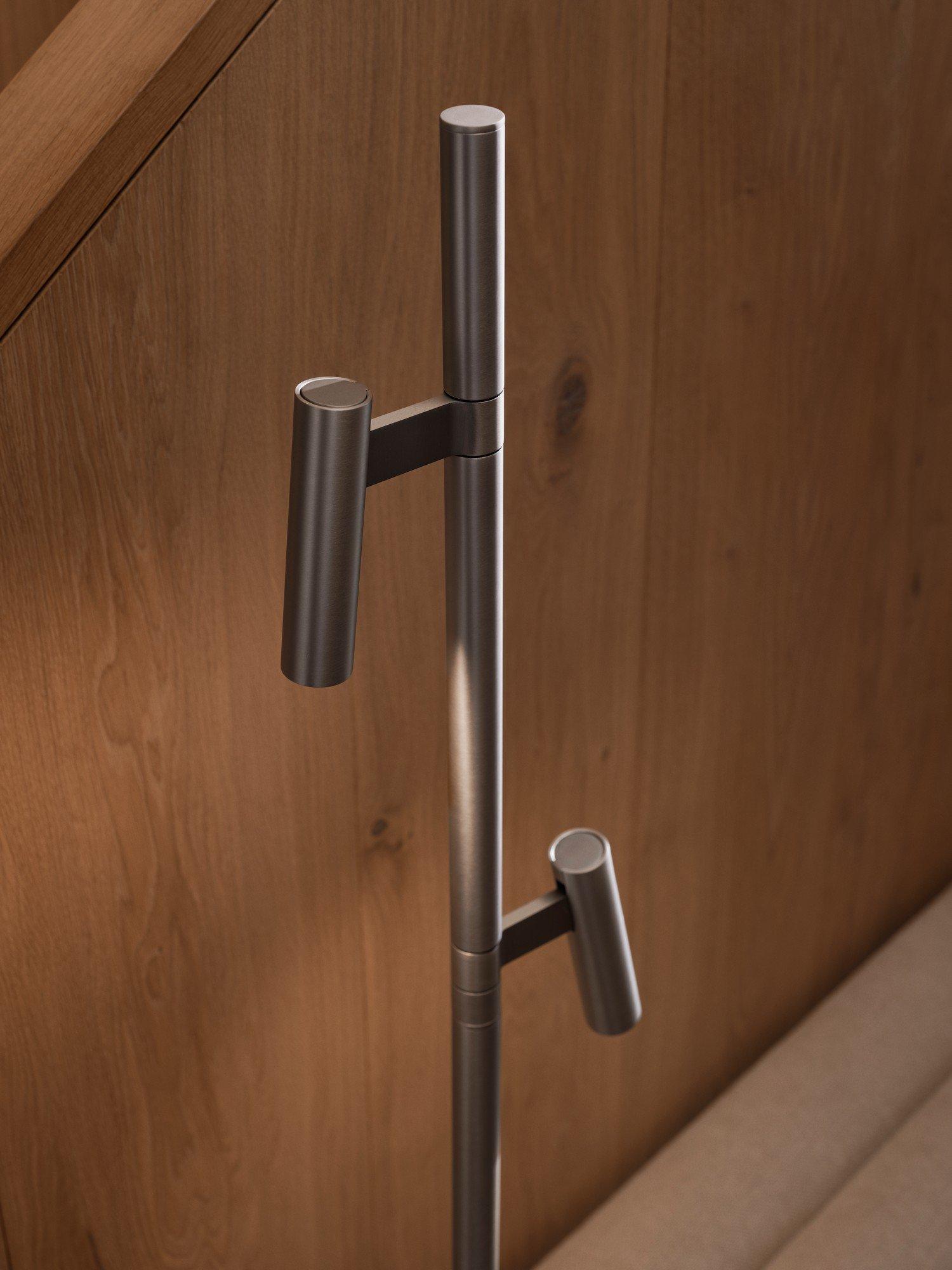 Nordlux Makoto floor lamp satin chrome adjustable heads (British brand)