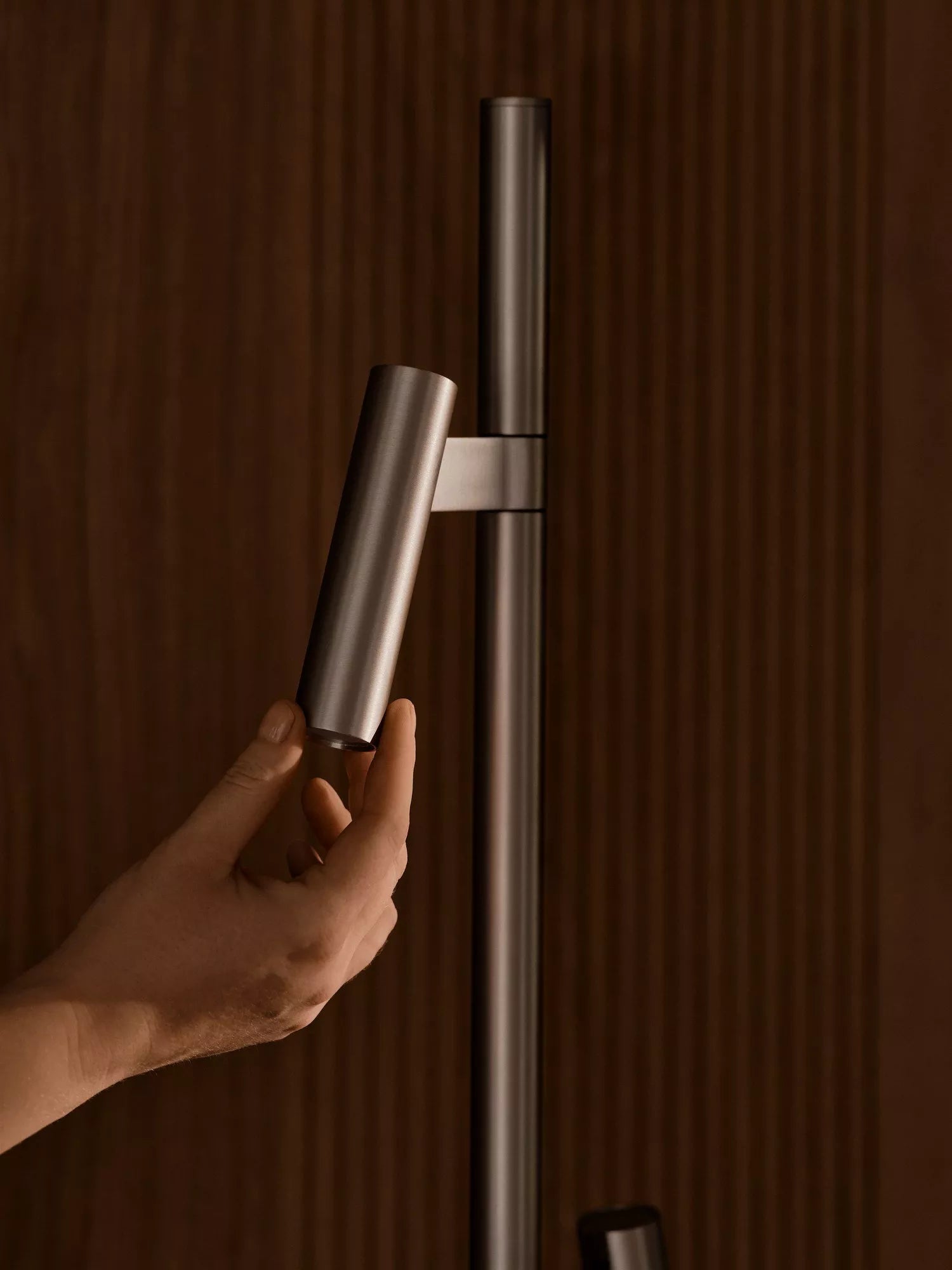 Nordlux Makoto floor lamp satin chrome adjustable heads (British brand)