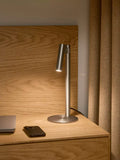 Nordlux Makoto table lamp satin chrome, imported from the UK