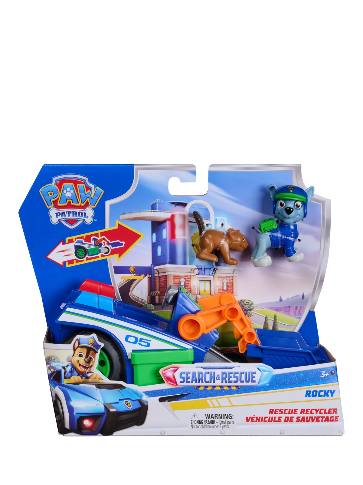 Paw Patrol Rocky Rescue Recycler toy vehicle with Rocky figure (British brand)