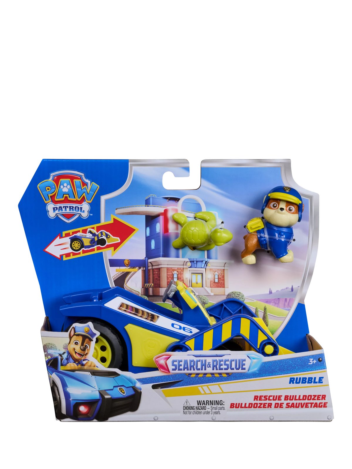 Paw Patrol Rubble Rescue Bulldozer toy vehicle with figure - British product
