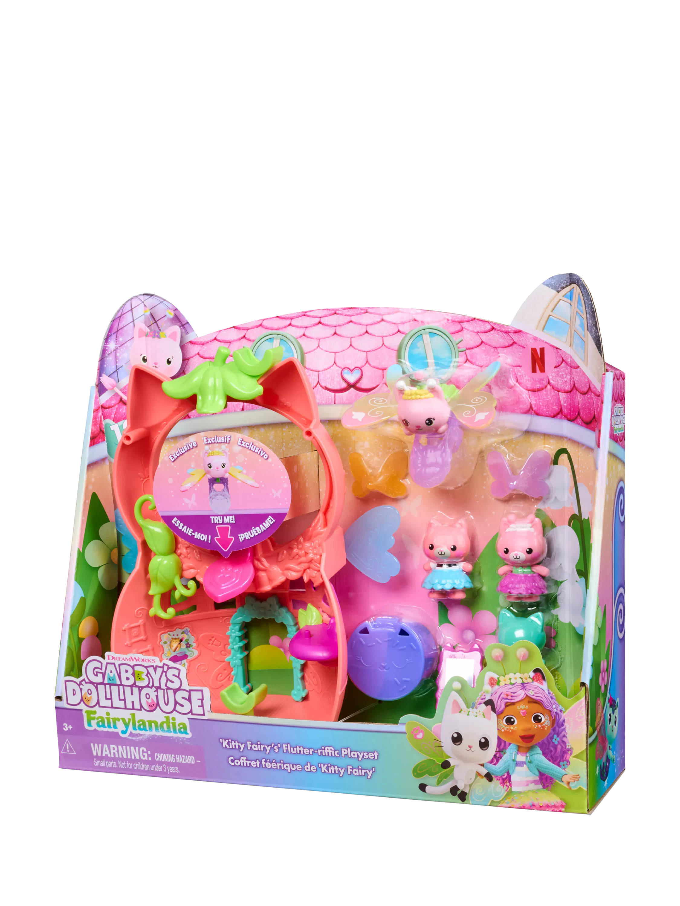 Gabby's Dollhouse Kitty Fairy Flutter-riffic playset 20.3cm, imported from the UK