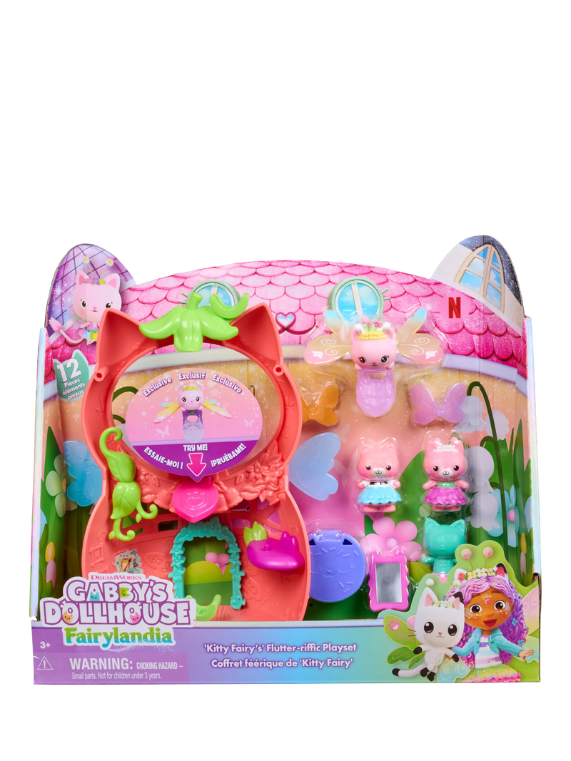 Gabby's Dollhouse Kitty Fairy Flutter-riffic playset 20.3cm, imported from the UK