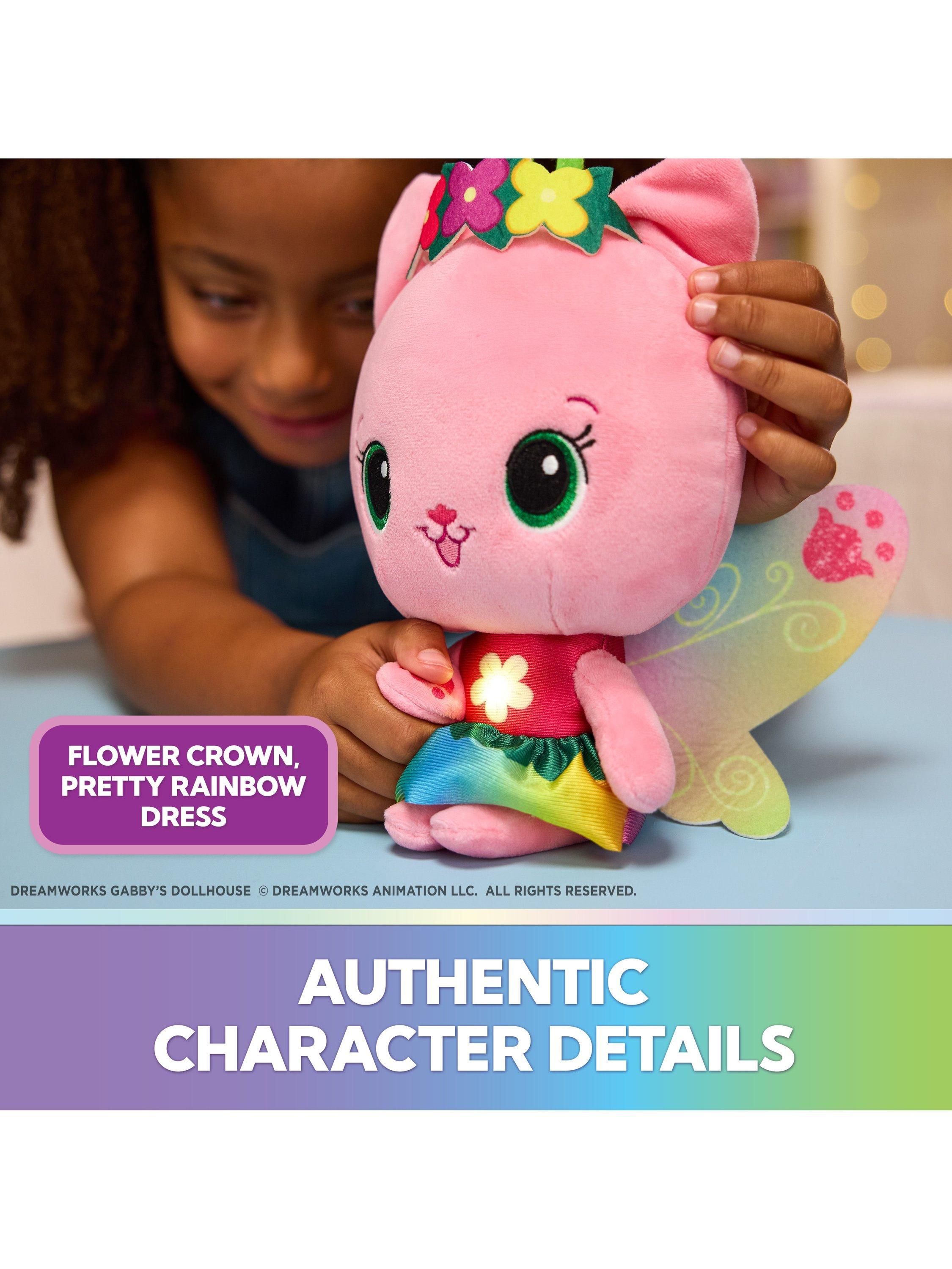 Gabby's Dollhouse Rainbow Light-Up Kitty Fairy plush toy 14 inch, imported from the UK