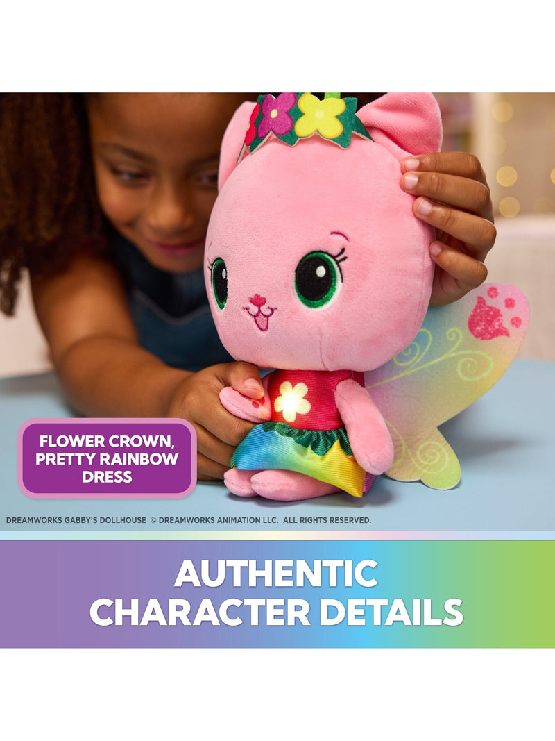 Gabby's Dollhouse Rainbow Light-Up Kitty Fairy plush toy 14 inch, imported from the UK
